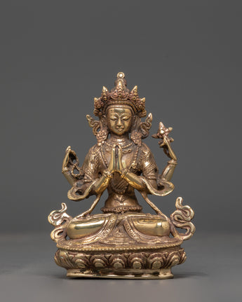 Copper Statue Of Chenrezig