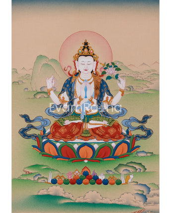 13-Inches Chenrezig Thangka