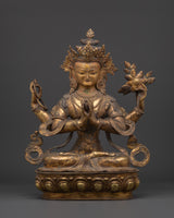 Copper Avalokiteshvara statue