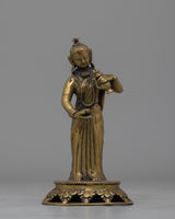 Elegant Handcrafted Newari Lady Offering Statue