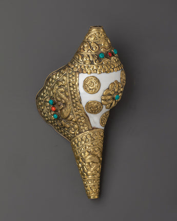 tibetan-ritual-brass-conch-shell