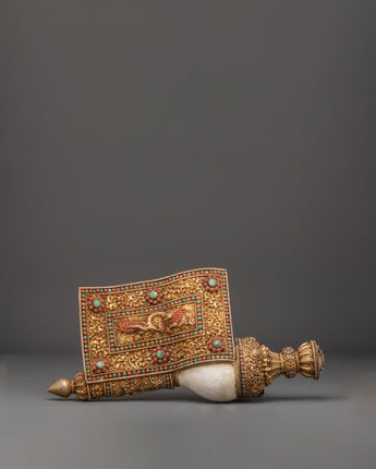 Tibetan Buddhist Conch Shell