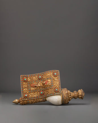 Tibetan Buddhist Conch Shell