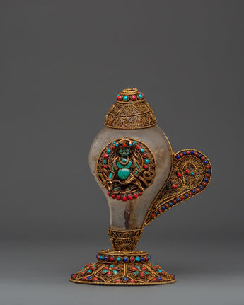 Crystal Conch Shell with Copper Body