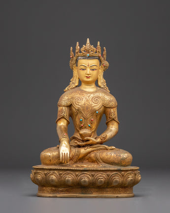 Handcrafted Crown Shakyamuni Buddha Statue