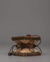 Damaru Drum with Turquoise & Coral