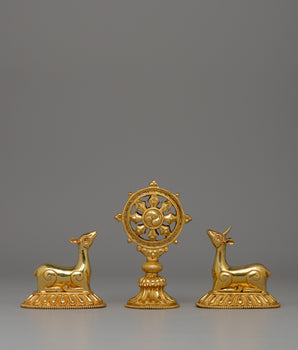 Dharma Wheel and Pair Of Deer