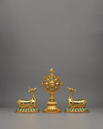 Dharma Wheel and Couple Deer Set