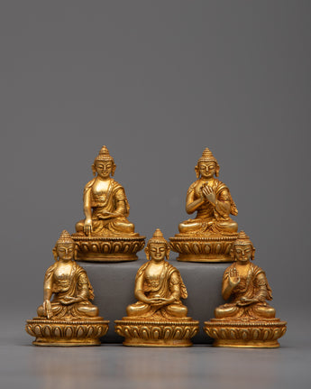 The Five Great Wisdom Buddhas Statue Set