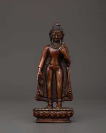 Oxidized Copper Dipankara Buddha statue