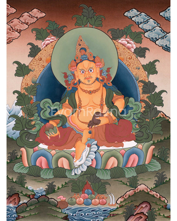 Hand Painted Dzambhala Thangka