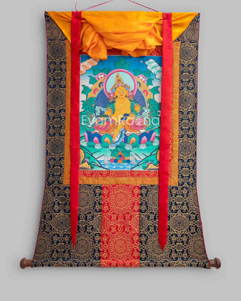 Original Brocaded Dzambala Thangka: