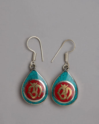 Coral Turquoise Earrings Set