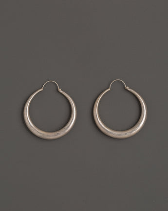 Tibetan Crescent Hoop Earrings