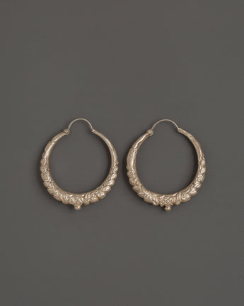 Handcrafted Tibetan Hoop Earrings Set