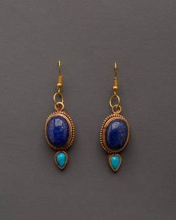 Turquoise and Lapis Earrings
