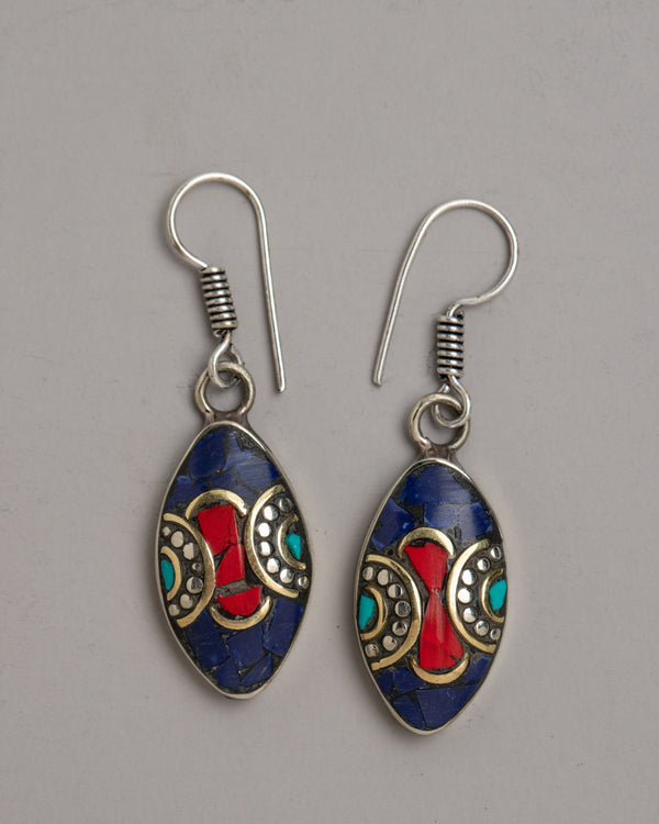 Lapis Lazuli Dangle Earrings Set