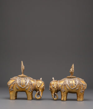 Elephant Incense Burner Set for Ritual Ceremonies