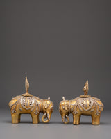 Elephant Incense Burner Set for Ritual Ceremonies