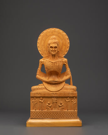 Handcarved Fasting Buddha Shakyamuni Statue