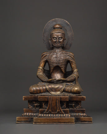 Oxidized Copper Fasting Buddha