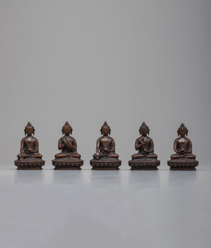 Set of Buddhas Statue | Aksobhya, Amitabha, Amoghasiddhi, Ratnasaṃbhava, Vairocana