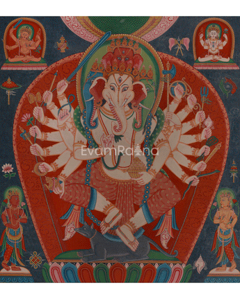 Four Head Ganesha Thangka