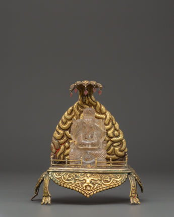 Crystal Ganesh Statue with Throne