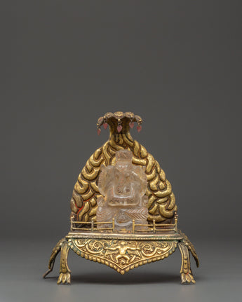 Crystal Ganesh Statue with Throne