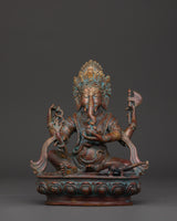 Oxidized Copper Hindu Elephant God