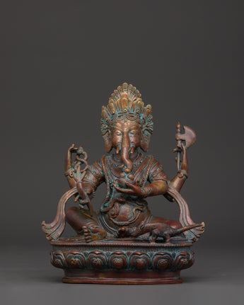 Oxidized Copper Hindu Elephant God