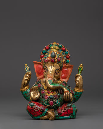 Handmade Hindu Wisdom Deity Ganesh Statue