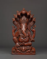 Handcrafted Wooden Ganesha Sculpture
