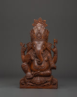 Handcrafted Wooden Ganesha Statue