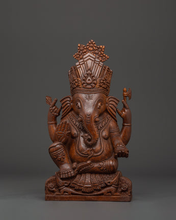 Handcrafted Wooden Ganesha Statue