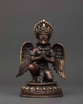 Oxidized Copper Garuda Statue