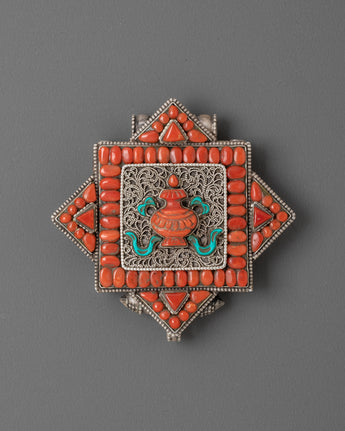 Silver Vase Design Ghau Box Locket