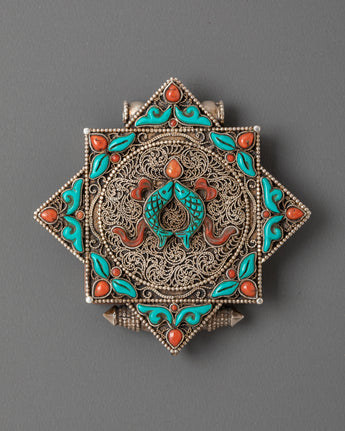 Spiritual Ghau Box Locket with Semi Precious Stones