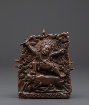 Spiritual Yamantaka Buddhist Ghau Box | Handcrafted Oxidized Copper Shrine