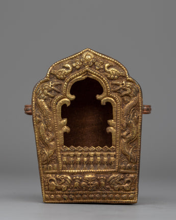 Handcrafted Ghau Box with Sacred Buddhist Symbols