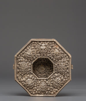 Handmade Tibetan Silver Plated Ghau Box