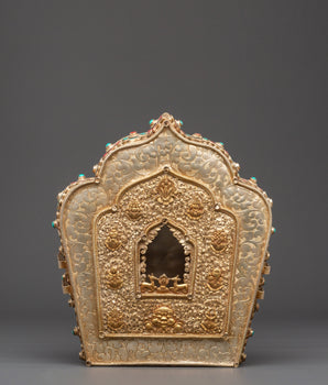 Copper Gold Plated Ghau Box with Semi Precious Stones