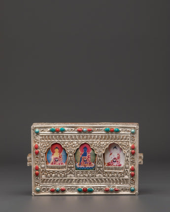 Tibetan Three Buddha Ghau Box