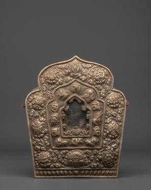 Buddhist Ghau Box with Symbols | Handcrafted Tibetan Shrine Box