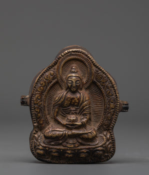 Handcrafted Copper Amitayus Ghau Box | Featuring Amitayus Deity