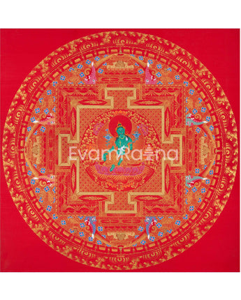 Goddess Green Tara Mandala Thangka