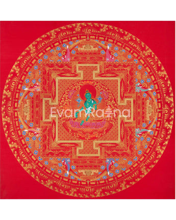 Goddess Green Tara Mandala Thangka