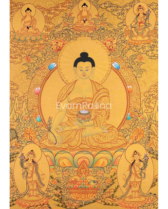Gold Painted Medicine or Blue Buddha