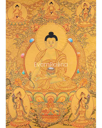 Gold Painted Medicine or Blue Buddha