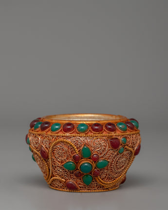Gold-plated Tibetan Golpa Bowl